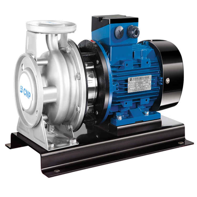 不銹鋼臥式單級(jí)離心泵，泵體采用不銹鋼板沖壓脹形焊接工藝制成，可替代傳統(tǒng)的IS泵和一般的耐腐蝕泵，軸向入口和徑向出口。